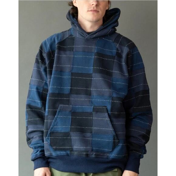 Samuel Zelig Patchwork Hoodie – Navy Blue – Size XL – Heavyweight Cotton – NWOT - Picture 1 of 12